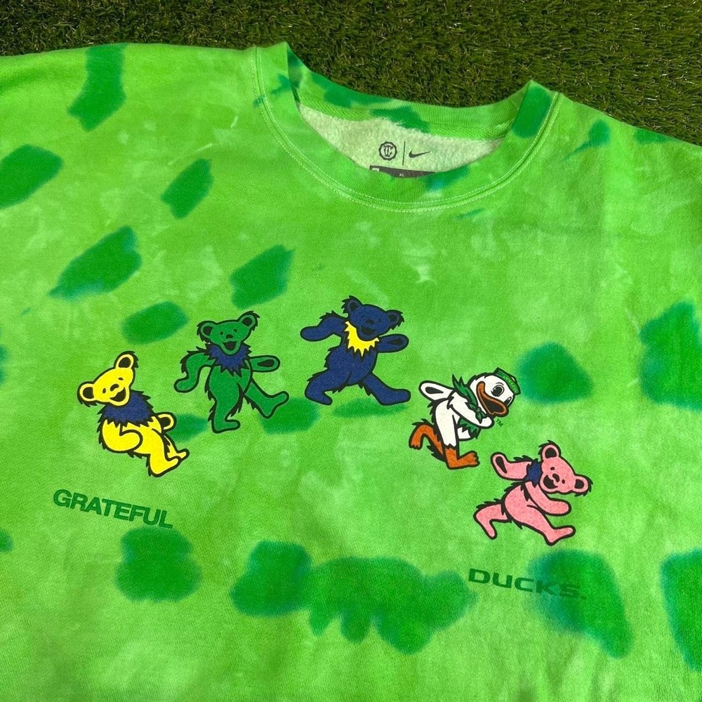 Nike Grateful Duck Tie Dye Crewneck Sweatshirt XL Oregon Ducks Grateful Dead - Picture 2 of 7